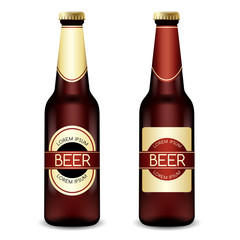 Realistic Beer Bottles : Vector Illustration