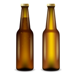 Realistic Beer Bottles : Vector Illustration