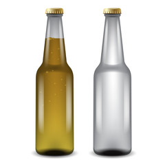 Realistic Beer Bottles : Vector Illustration