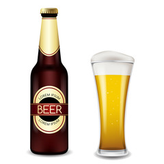 Realistic Beer Bottles : Vector Illustration
