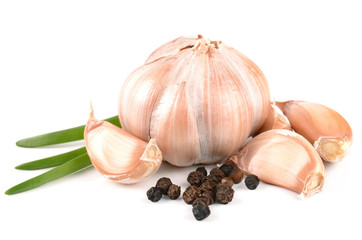 Garlic, pepper and onion