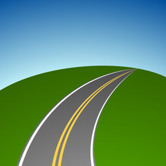 Abstract simple highway vanishing in distance vector background.