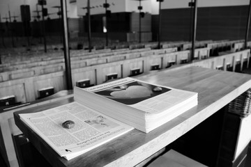 newspaper in church