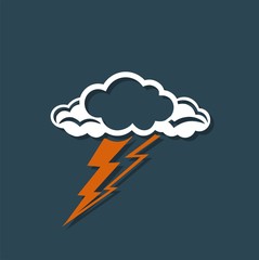 Lightning Cloud icon. Thunderstorm sign