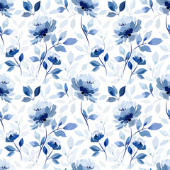 patroon met blauwe bloemroos