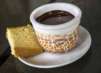 Chocolate cup and cake