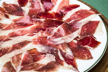 Spanish gourmet iberian serrano cured pork ham