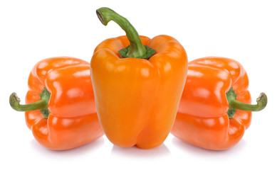 Paprika Paprikas orange Gemüse Lebensmittel Freisteller freiges
