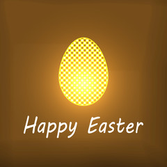 Vector illustration of a glowing egg on a colorful background Happy Easter