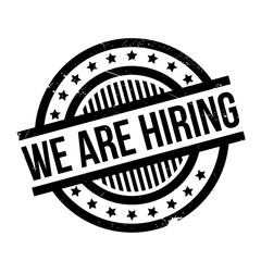 We Are Hiring rubber stamp. Grunge design with dust scratches. Effects can be easily removed for a clean, crisp look. Color is easily changed.