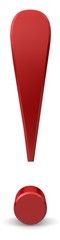 warning symbol red 3d