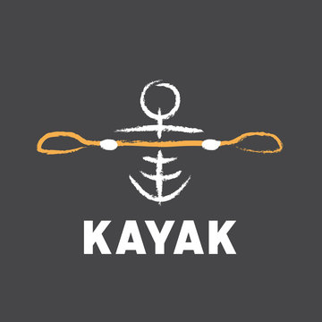 kayak logo created in tribal style