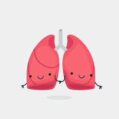 Lungs characters vector illustration