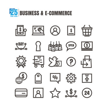 icons Business E-commerce vector on white background