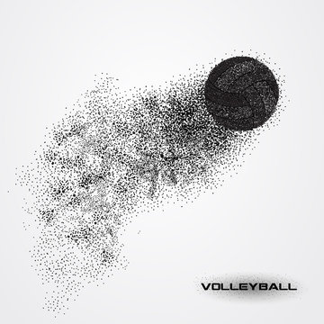 Volleyball ball of a silhouette from particle.