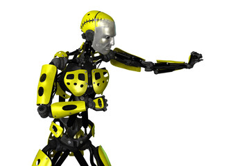 3D Rendering Robot on White