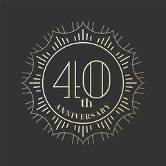 40 years anniversary vector icon, logo