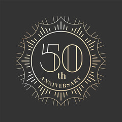 50 years anniversary vector icon, logo
