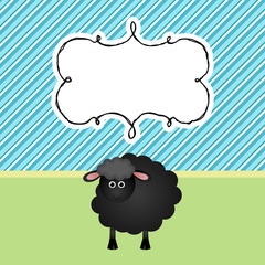 Greeting card with black sheep
