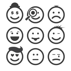 Emoticon Set with Different Expressions