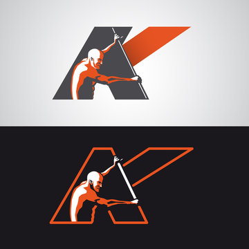 recommend clip art: kayak logo with big K letter