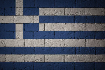 Fototapeta na wymiar Flag with original proportions. Closeup of grunge flag of Greece
