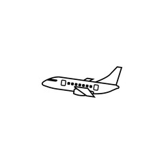 Airplane line icon, travel & tourism, transport, a linear pattern on a white background, eps 10.