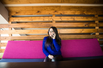 Young girl speak on phone