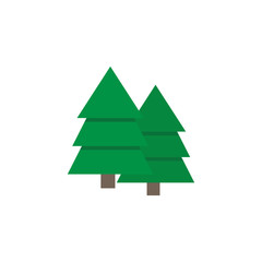 Obraz premium Forest flat icon, travel & navigation, trees sign, a colorful solid pattern on a white background, eps 10.