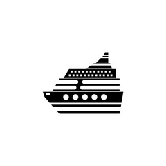 Cruise solid icon, travel & tourism, passenger ship, a filled pattern on a white background, eps 10.