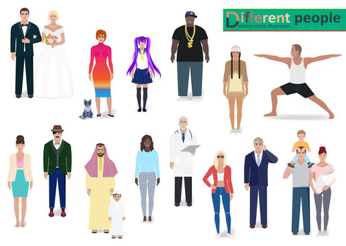 Various modern people vector illustration