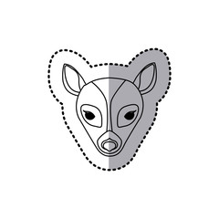 sticker silhouette close up deer animal vector illustration