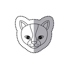 sticker silhouette close up cat animal vector illustration