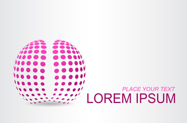 Logo stylized spherical surface with abstract shapes