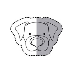 sticker silhouette close up beagle dog animal vector illustration