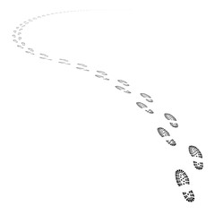 Vector shoe tracks footpath