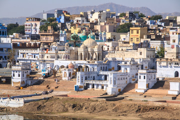 Ghats of Pushkar Lake. India