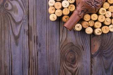 Clay bottle of wine and cork