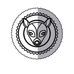 stamp sticker silhouette deer animal vector illustration