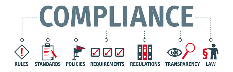 Banner compliance concept english keywords
