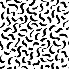 The seamless black and white pattern with brush strokes.