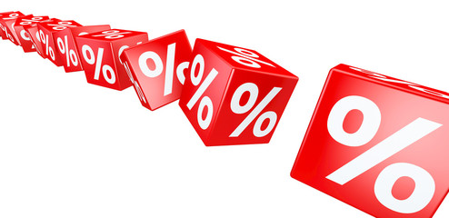 Sale, Rabatt, Prozente mit Würfeln