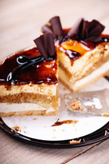 Pieces of cake and metal paddle 