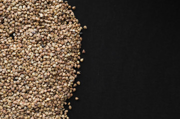 Buckwheat on a black background