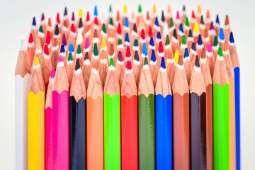 Bunch of sharp colorful pencils