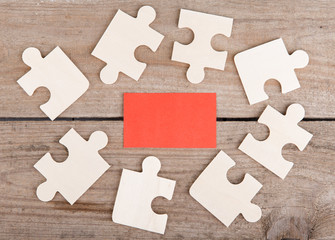Business Teamwork Concept - Jigsaw Puzzle Pieces