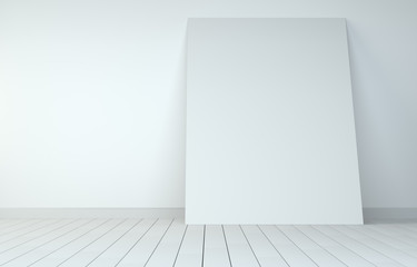 Blank white paper poster at room