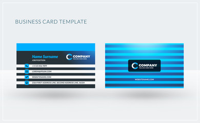 Double-sided creative business card template. Vector illustration. Stationery design