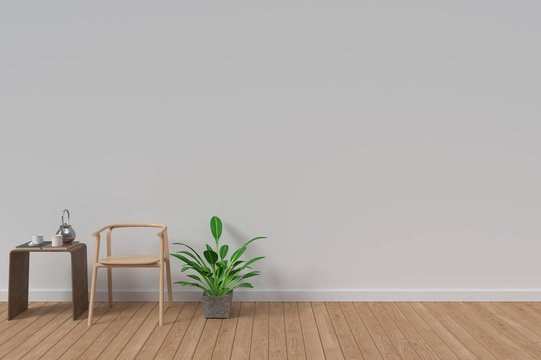 Living room with modern chairs with a coffee in a room,3D rendering
