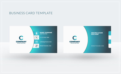 Fototapeta na wymiar Double-sided creative business card template. Vector illustration. Stationery design